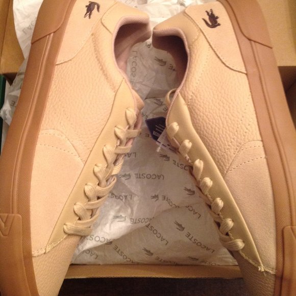 Lacoste Men's L006-TG5 Tan Leather & Suede Sneakers - 11.5 - New in Box - Picture 1 of 10